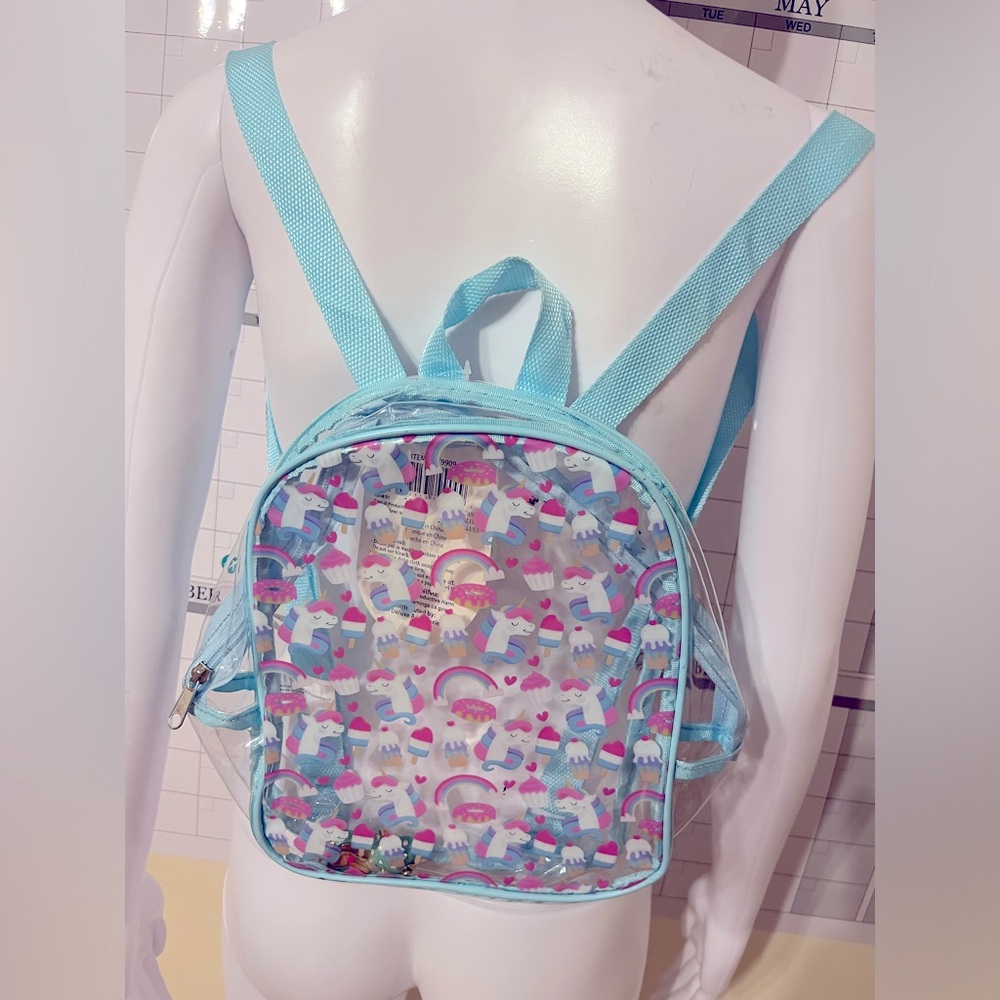 See Through Unicorn 🦄 & Ice Cream 🍦 Cone Fashion Backpack NWT